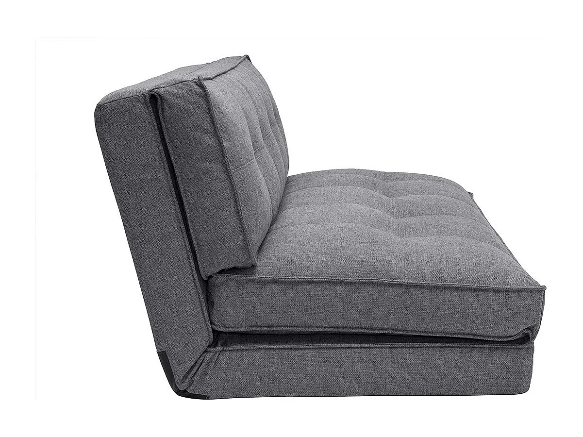 Chauffeuse 2 places convertible en tissu gris SALLY