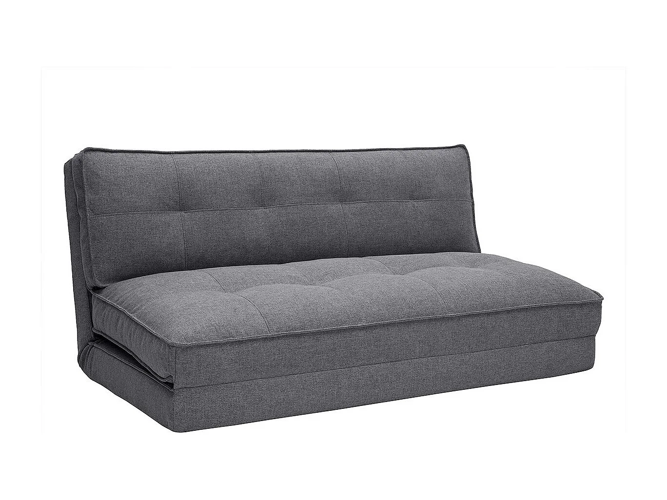 Sillón cama de 2 plazas convertible en tela gris SALLY