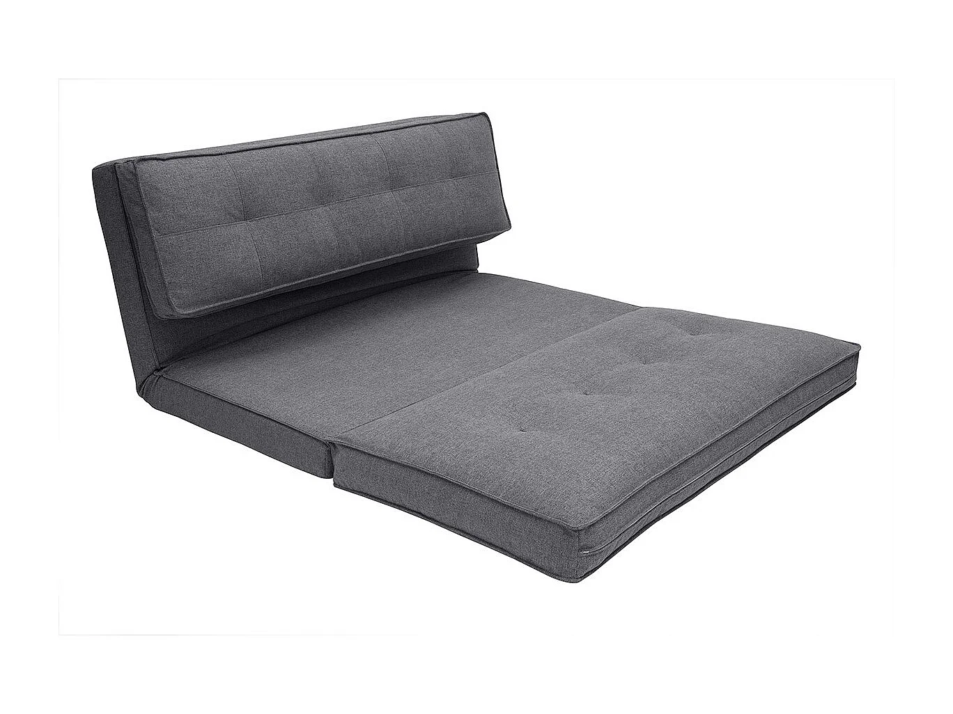 Sillón cama de 2 plazas convertible en tela gris SALLY