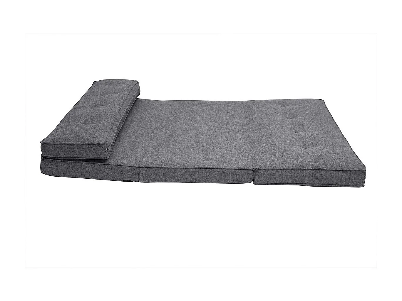 Sillón cama de 2 plazas convertible en tela gris SALLY