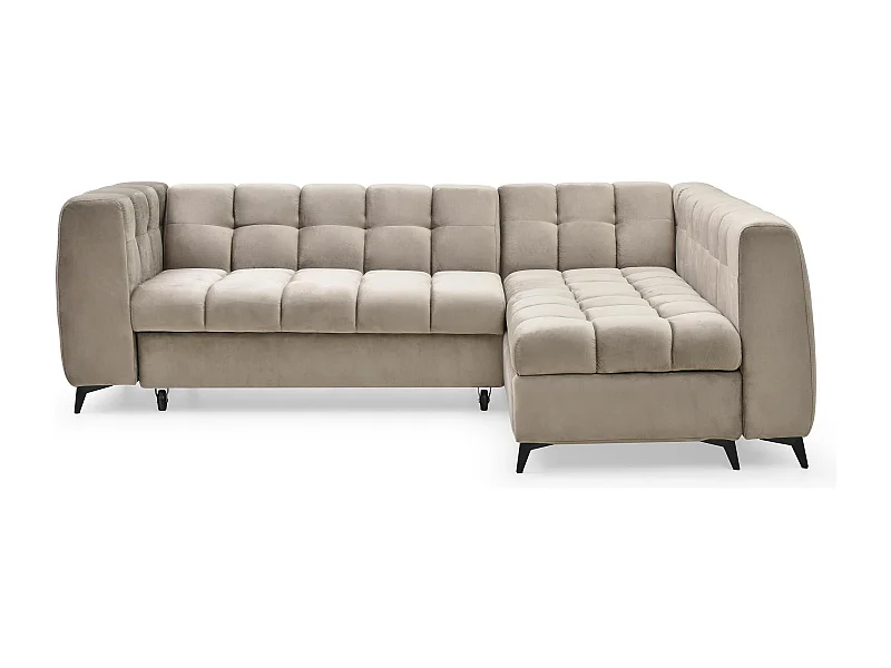 Canapé d'angle convertible Chessy Velours Taupe