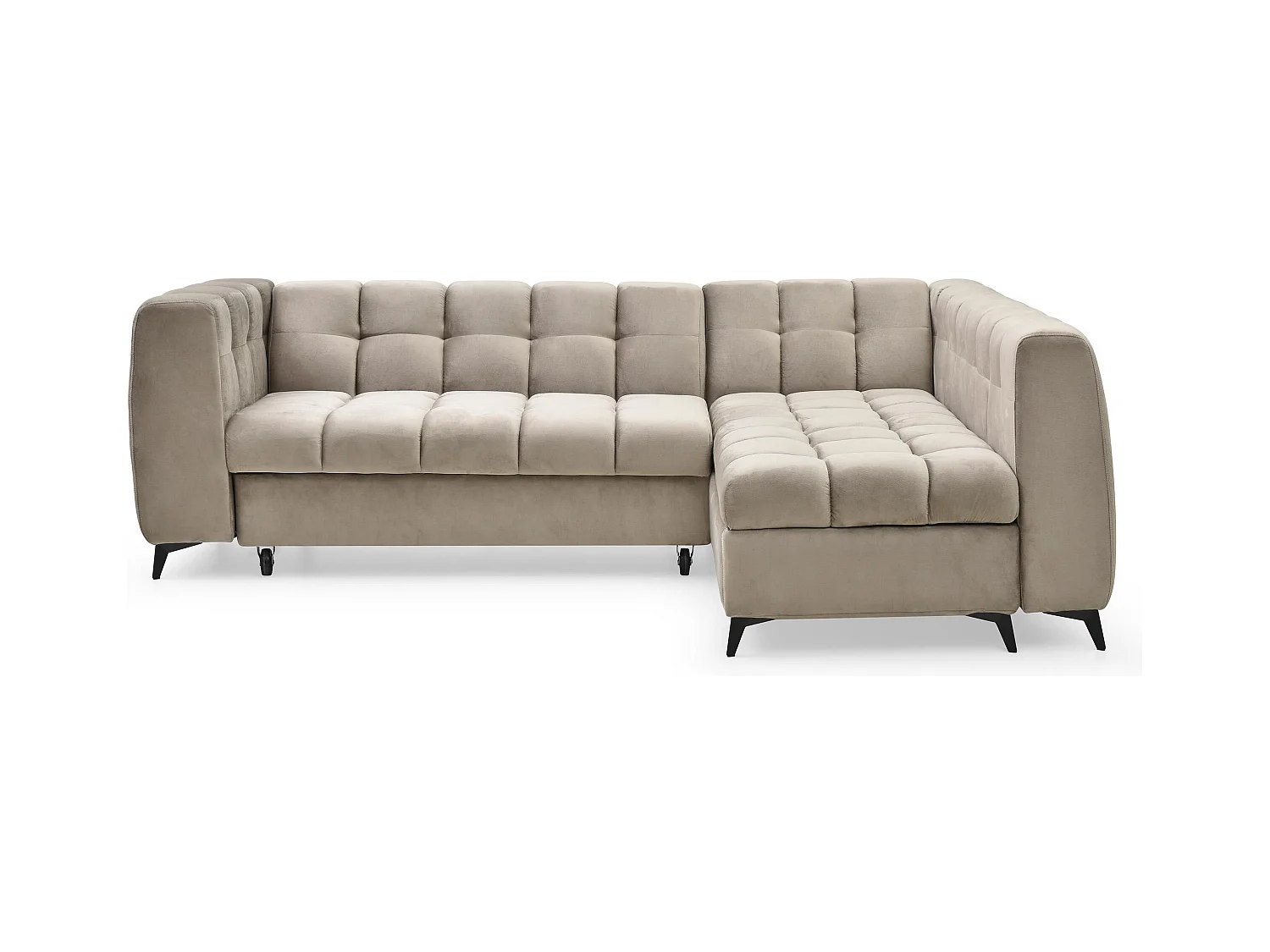 Canapé d'angle convertible Chessy Velours Taupe