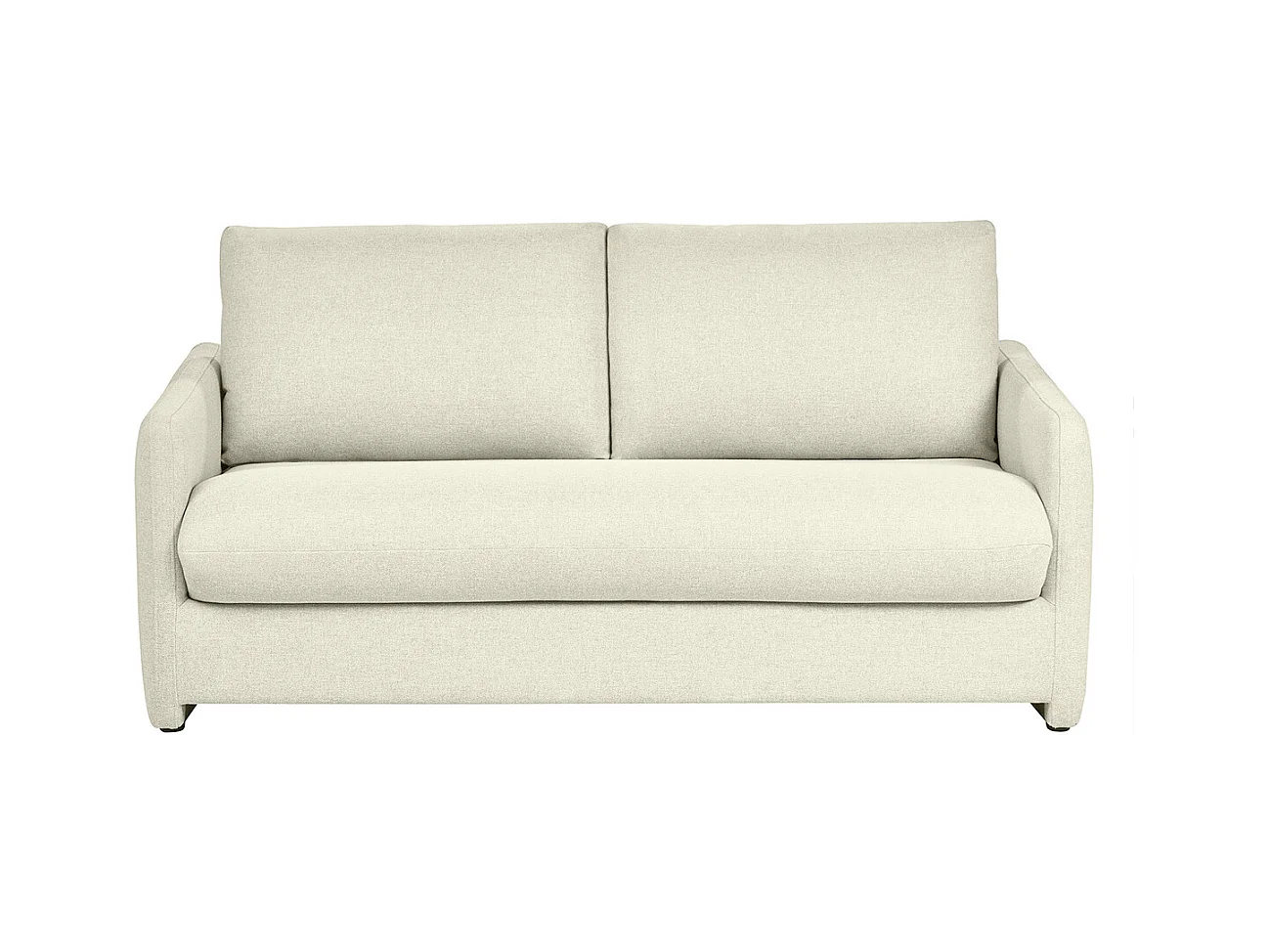 Canapé convertible 2 places en tissu beige crème PAULIN