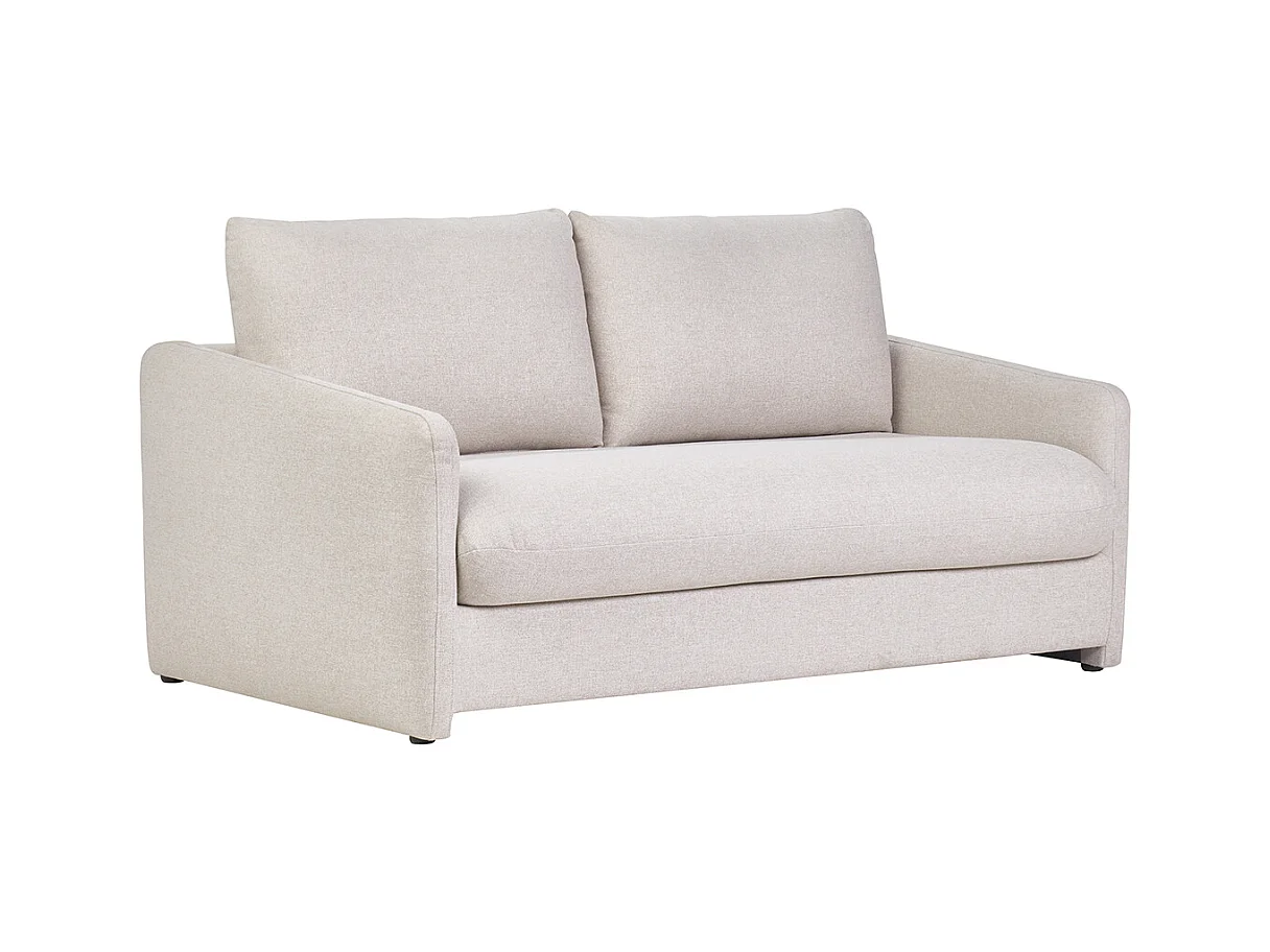 Canapé convertible 2 places en tissu beige crème PAULIN