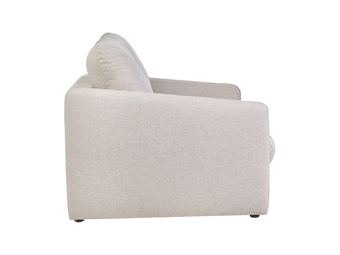 Canapé convertible 2 places en tissu beige crème PAULIN