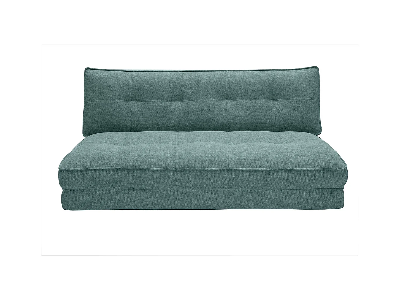 Chauffeuse 2 places convertible en tissu vert de gris SALLY