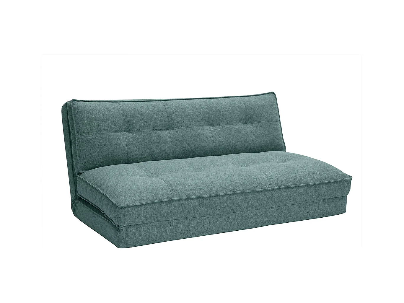 Chauffeuse 2 places convertible en tissu vert de gris SALLY