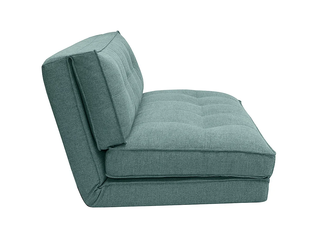 Chauffeuse 2 places convertible en tissu vert de gris SALLY