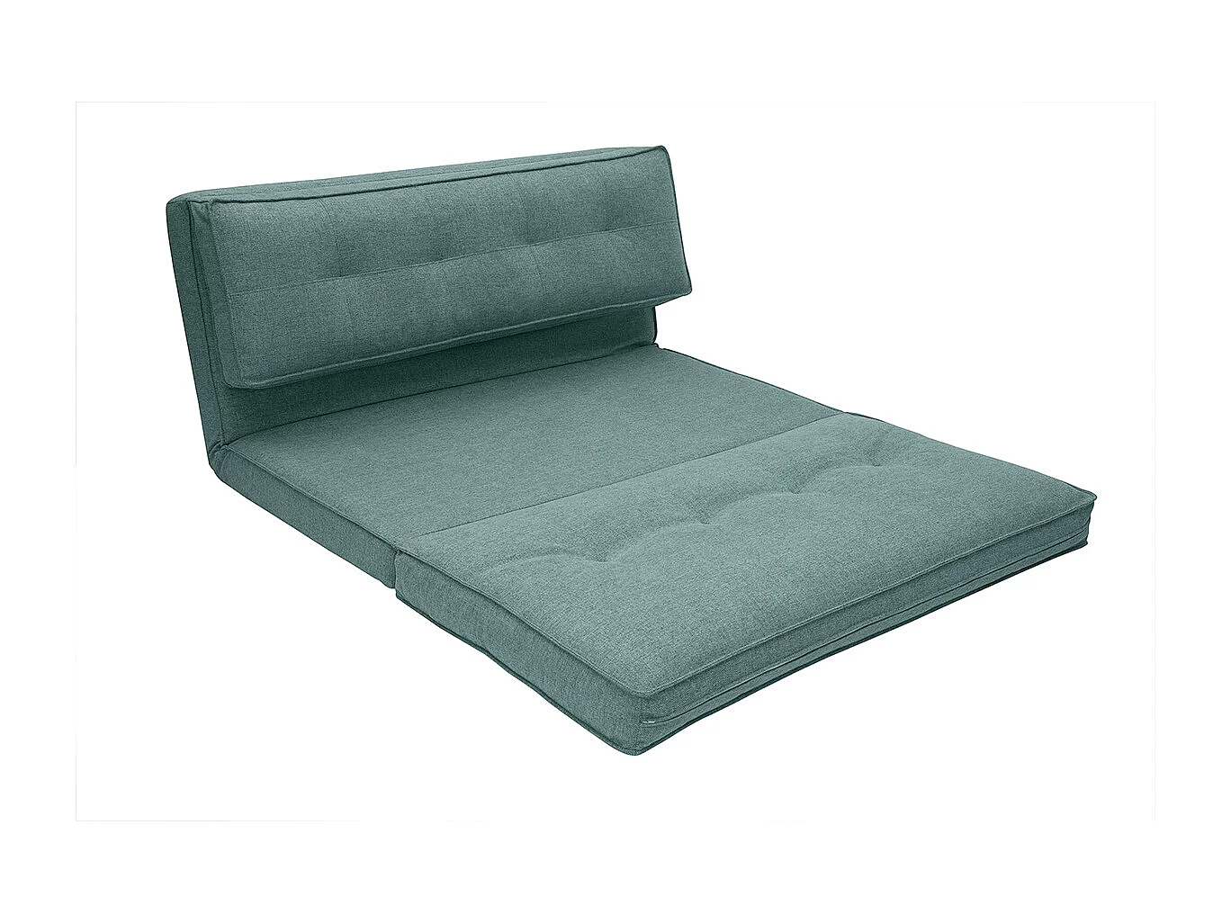 Chauffeuse 2 places convertible en tissu vert de gris SALLY