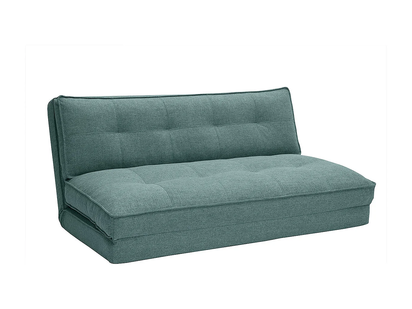 Sillón de dos plazas convertible en tela verde gris SALLY