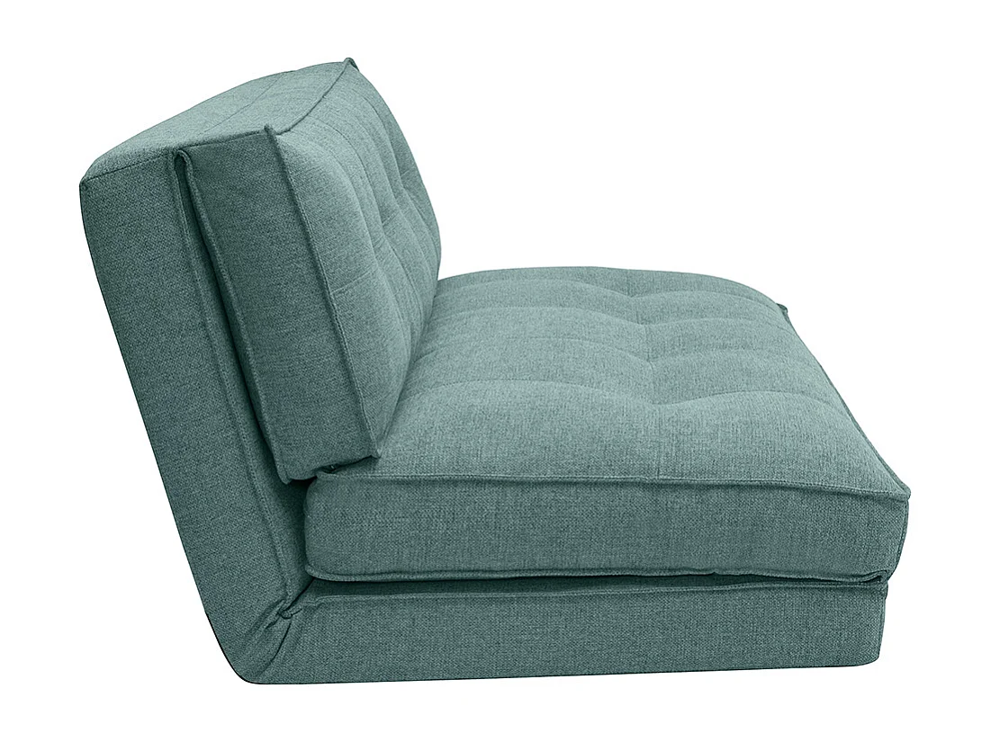 Sillón de dos plazas convertible en tela verde gris SALLY