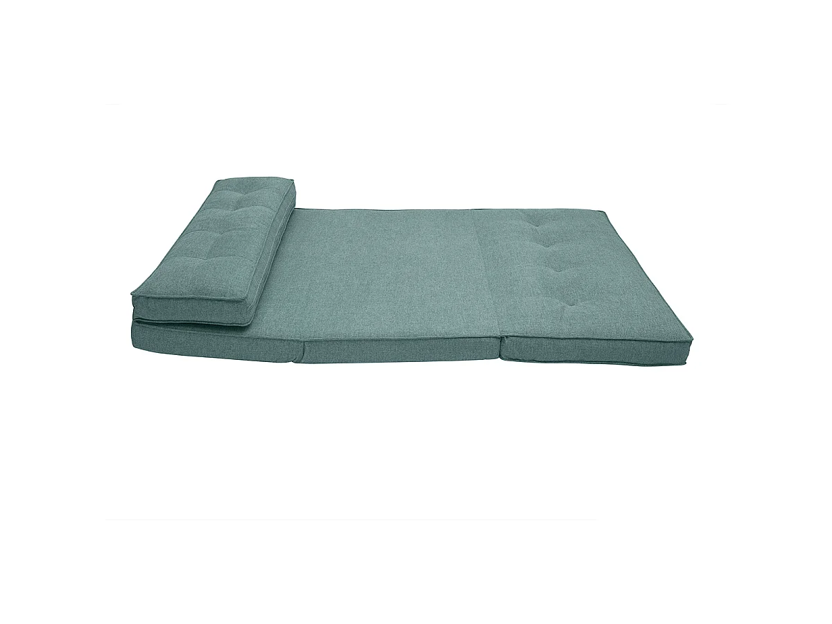Poltrona letto 2 posti convertibile in tessuto verde grigio SALLY