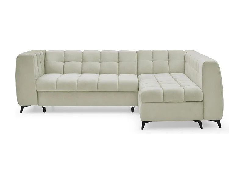 Canapé d'angle convertible Chessy Velours Beige