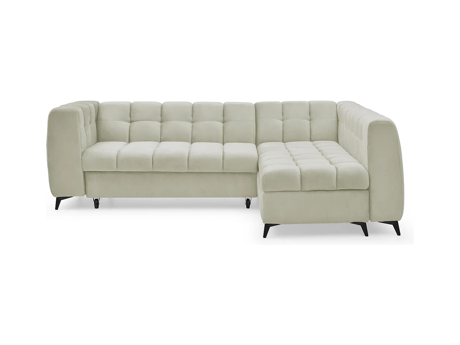 Canapé d'angle convertible Chessy Velours Beige