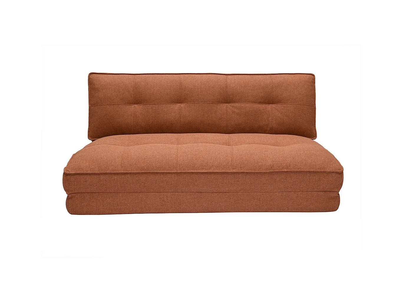 Sillón de 2 plazas convertible en tela terracota SALLY