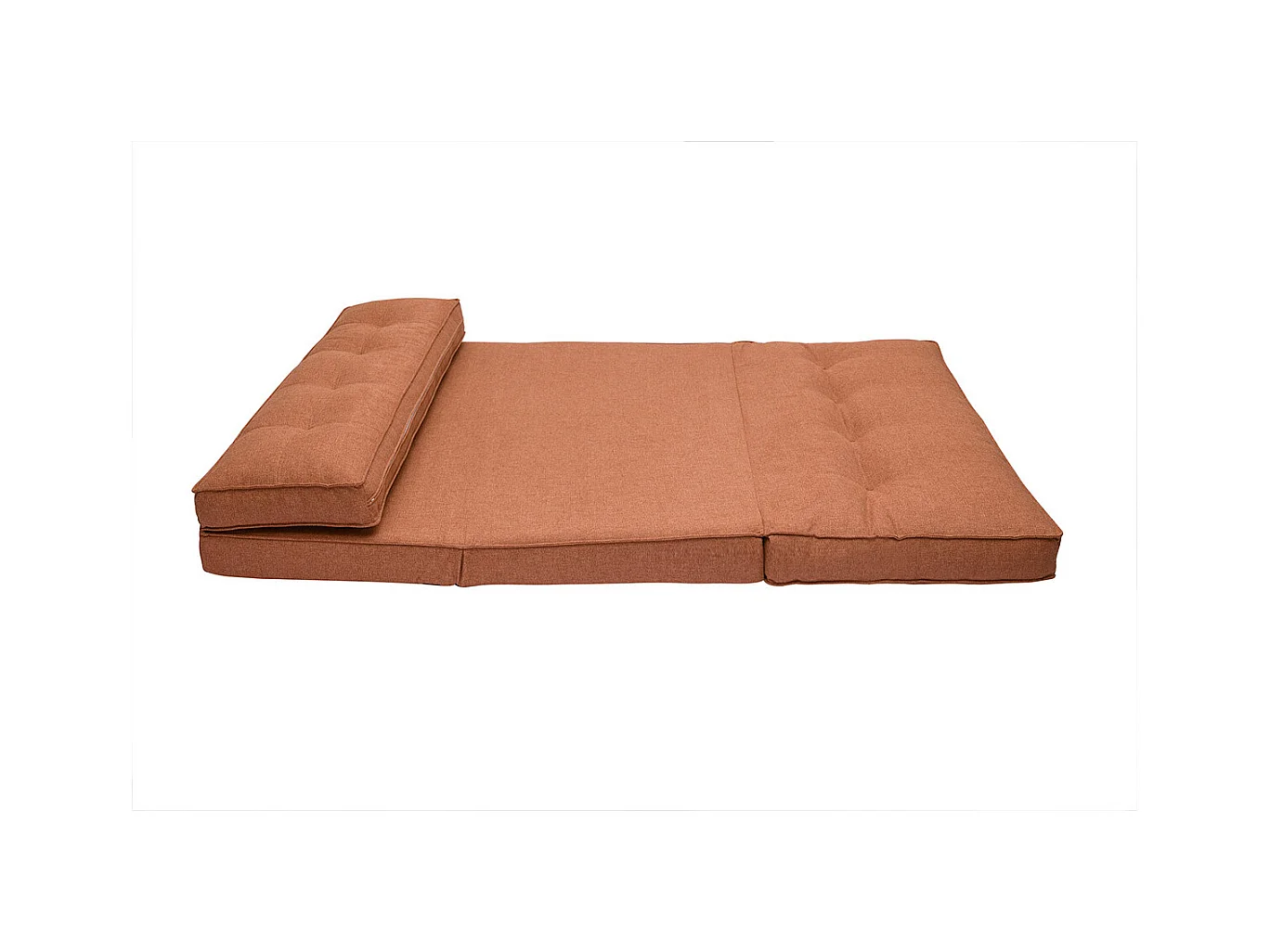 Sillón de 2 plazas convertible en tela terracota SALLY