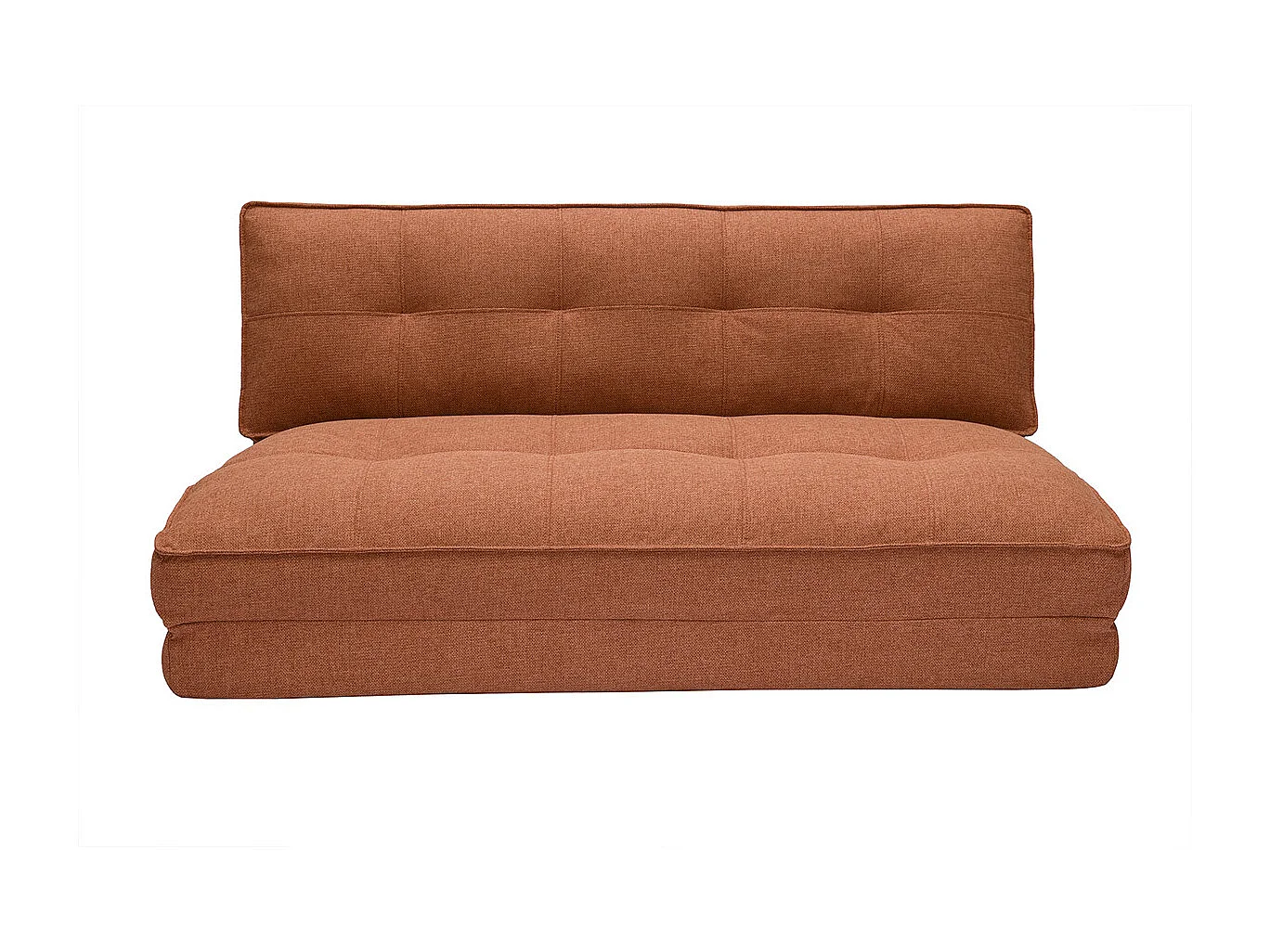 Sillón de 2 plazas convertible en tela terracota SALLY