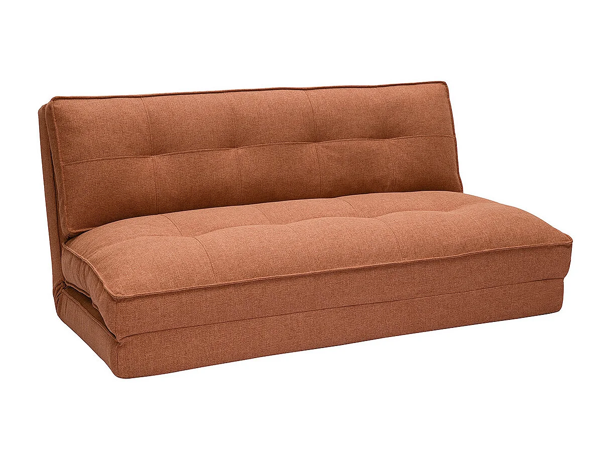 Sillón de 2 plazas convertible en tela terracota SALLY