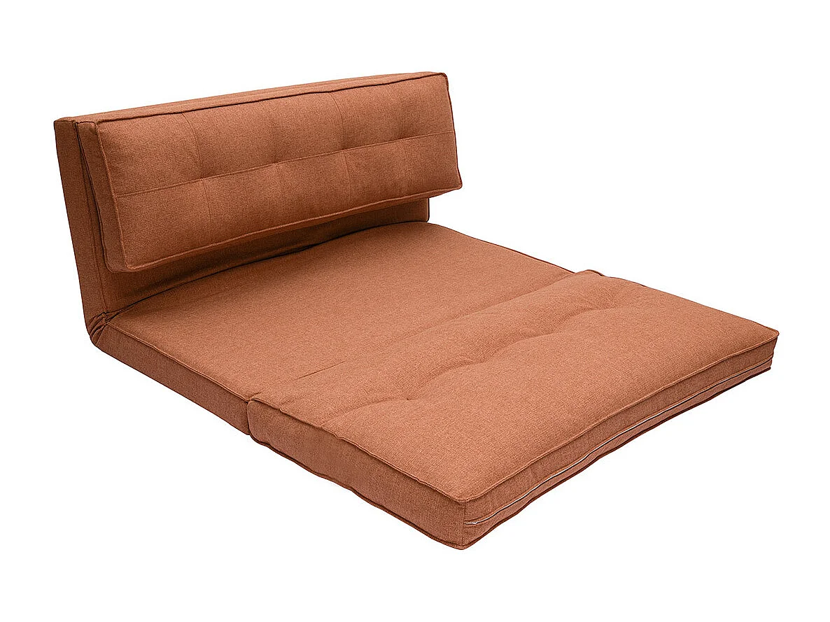 Sillón de 2 plazas convertible en tela terracota SALLY
