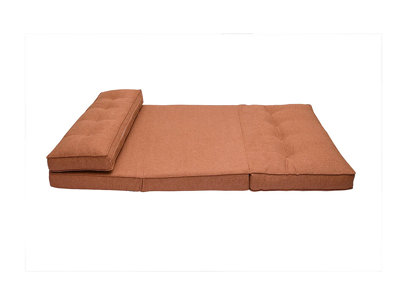 Sillón de 2 plazas convertible en tela terracota SALLY
