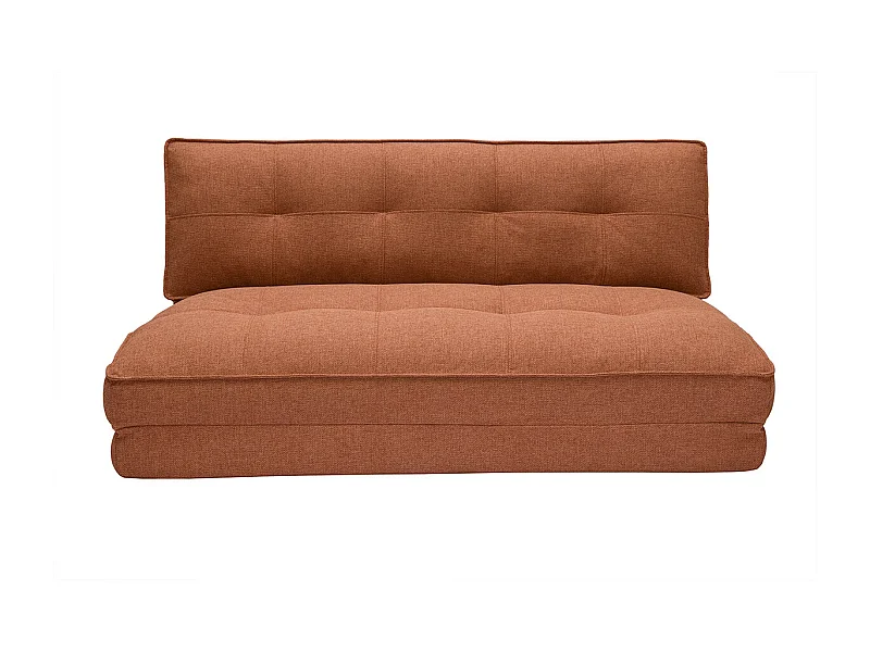 Chauffeuse 2 places convertible en tissu terracotta SALLY