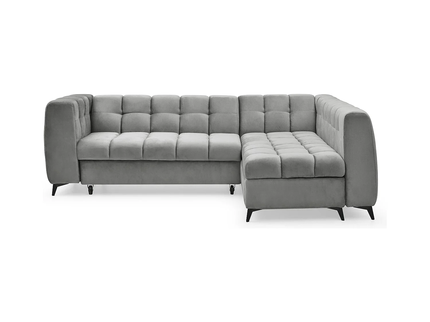 Canapé d'angle convertible Chessy Velours Gris