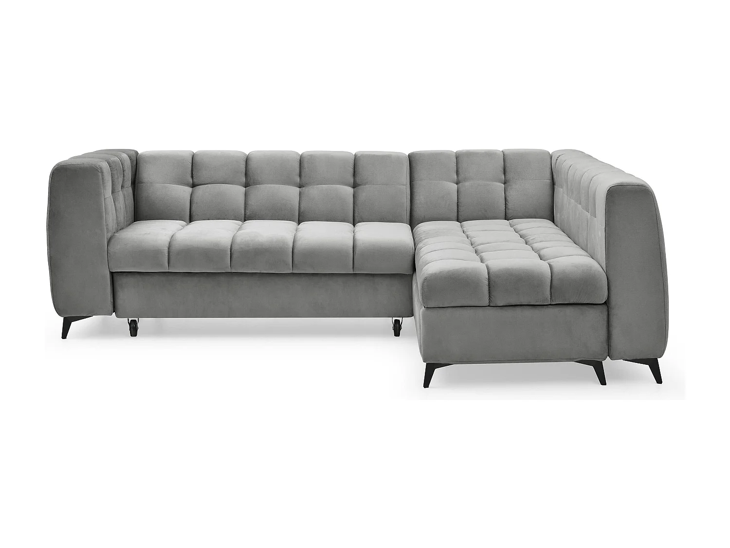 Canapé d'angle convertible Chessy Velours Gris