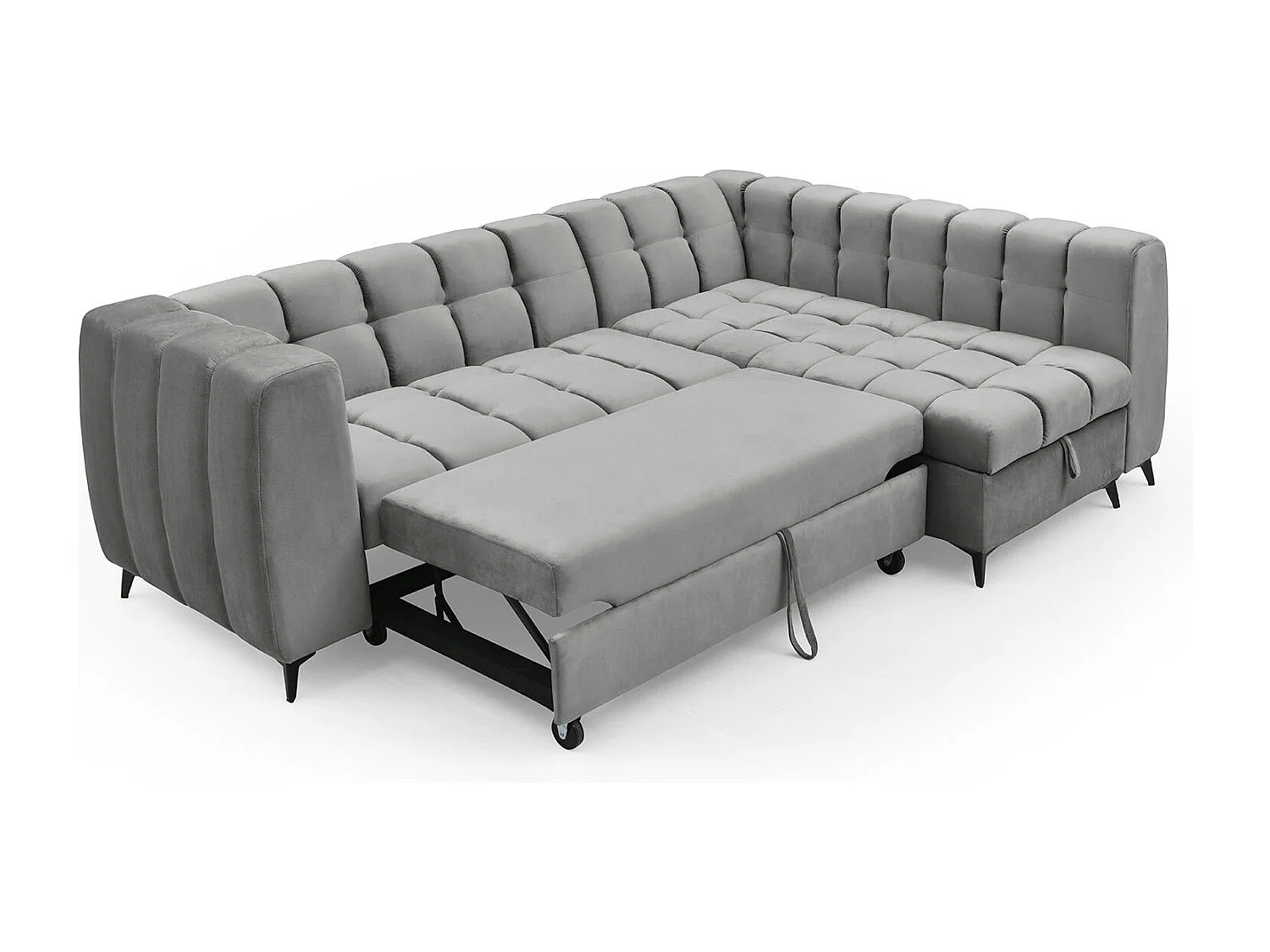 Canapé d'angle convertible Chessy Velours Gris