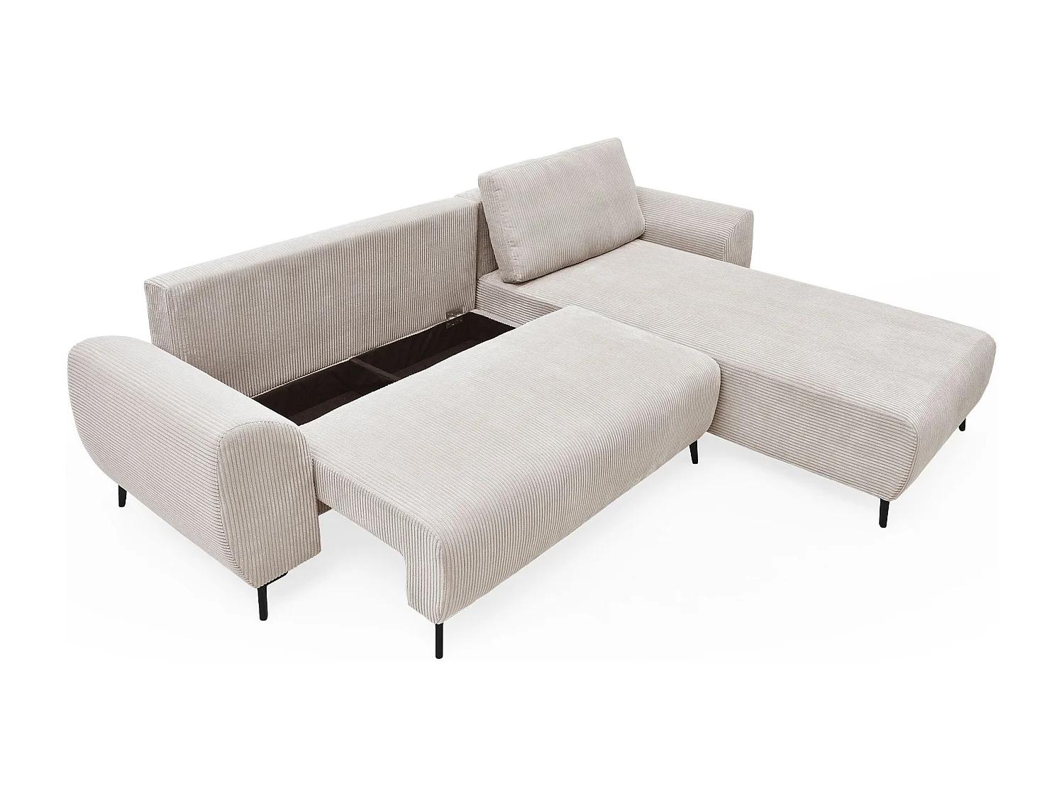 Canapé convertible avec angle réversible Paolo Velours côtelé Beige