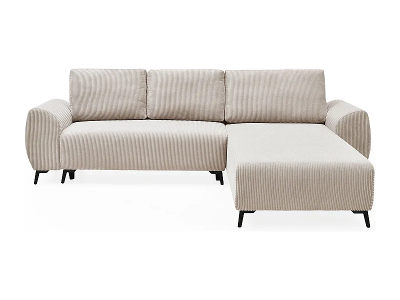 Canapé convertible avec angle réversible Paolo Velours côtelé Beige