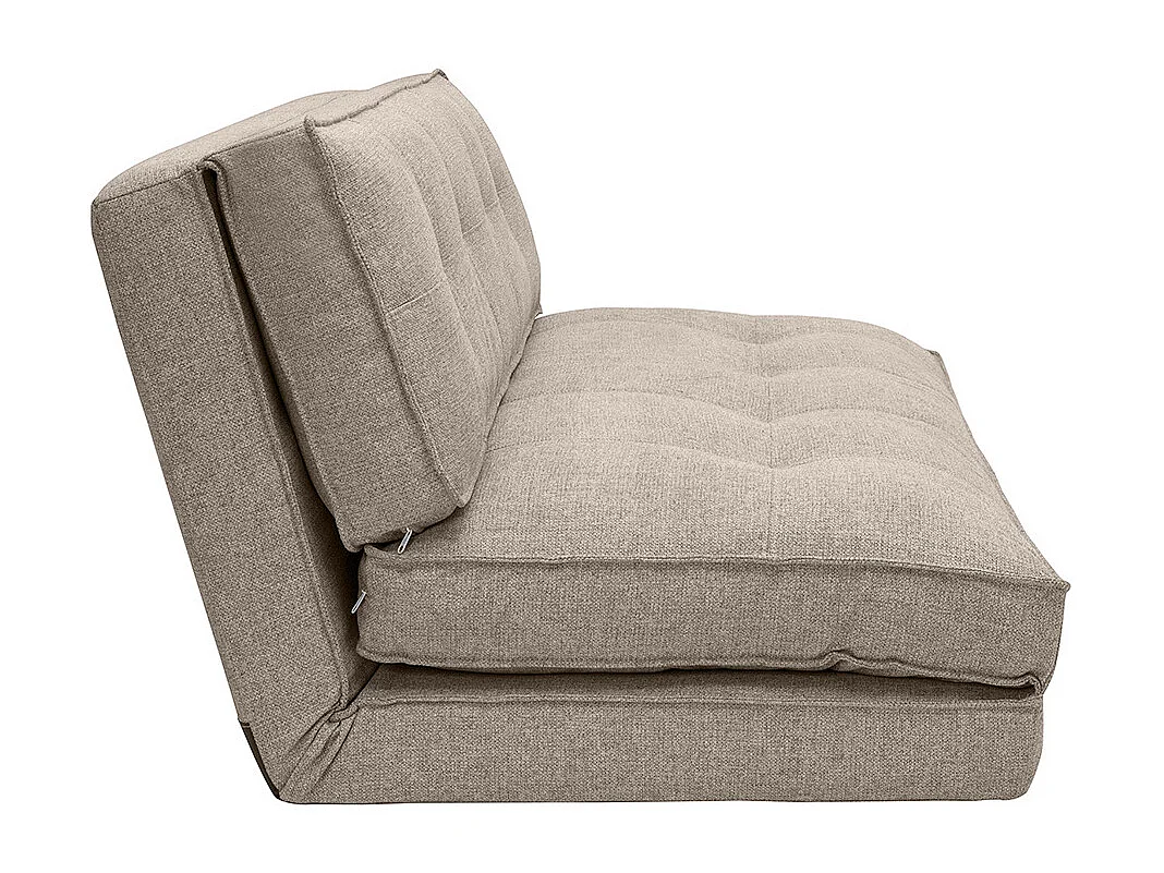 Sofá cama de 2 plazas convertible en tela color topo SALLY