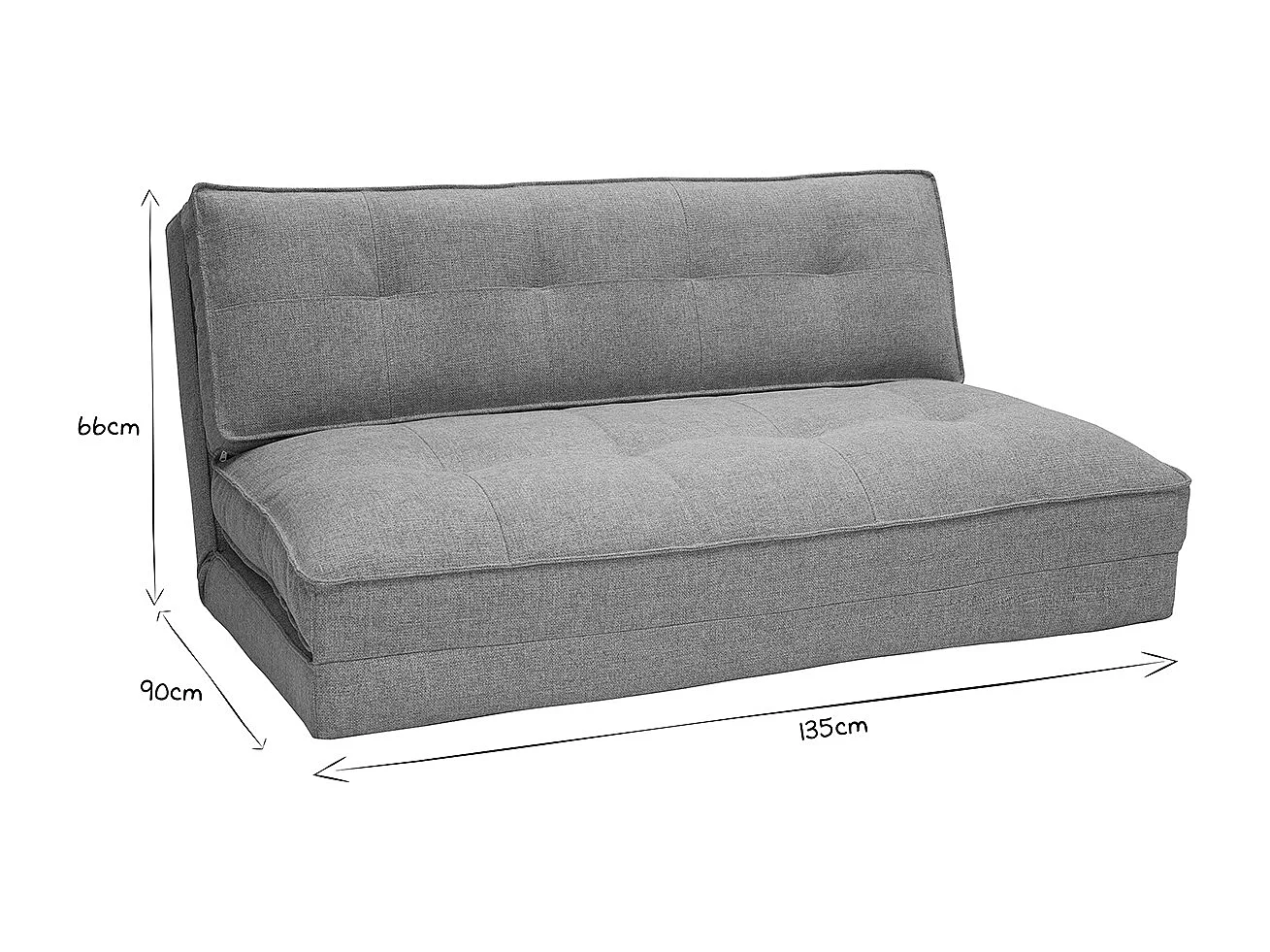 Sofá cama de 2 plazas convertible en tela color topo SALLY