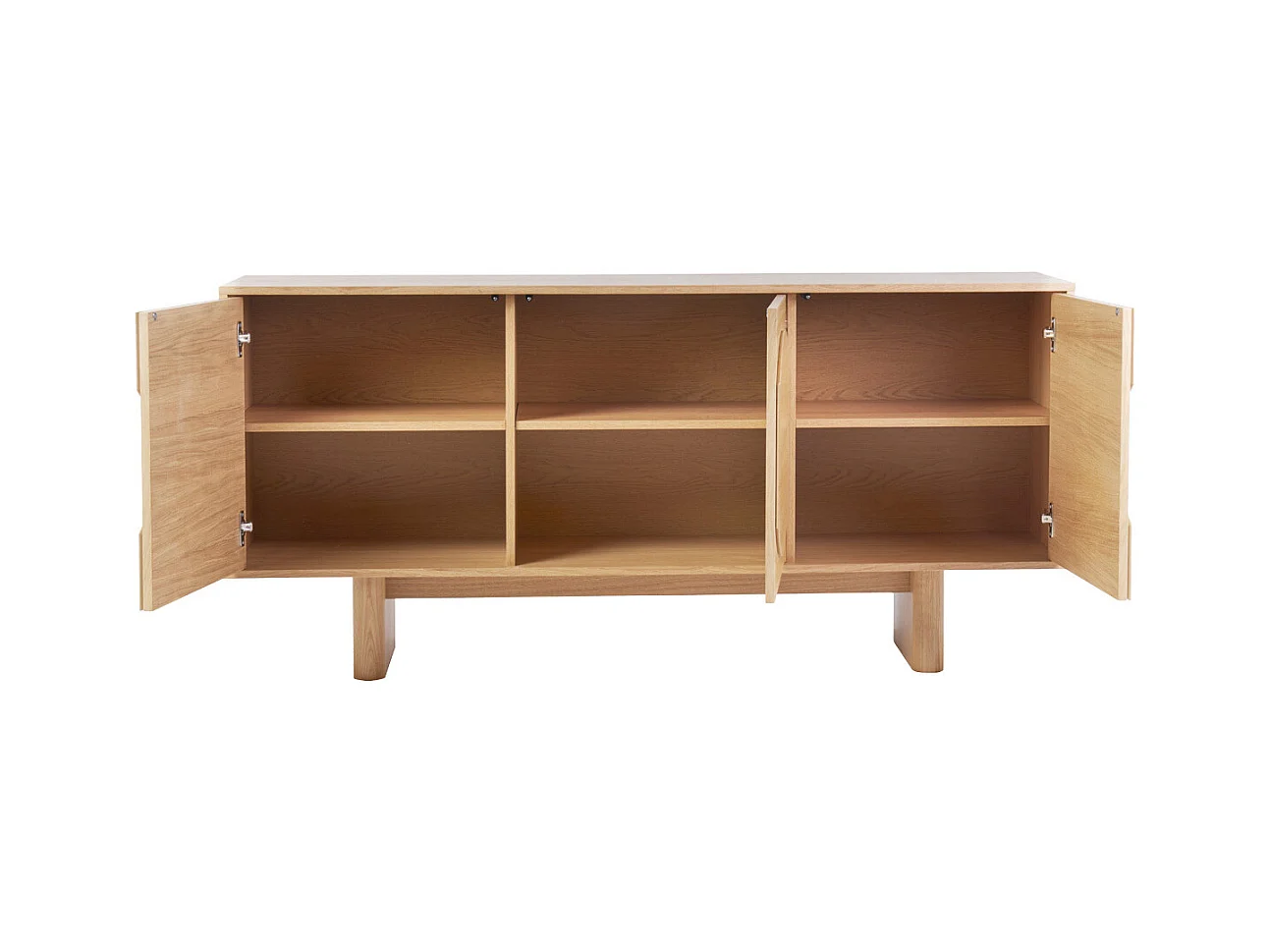 Buffet de madera clara de roble grabado L160 cm SEIGO