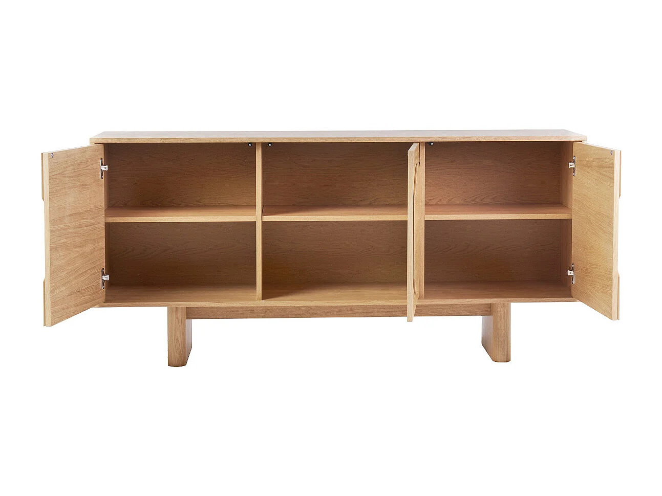 Helle Eichenholz-Kommode mit graviertem Eichenholz L160 cm SEIGO