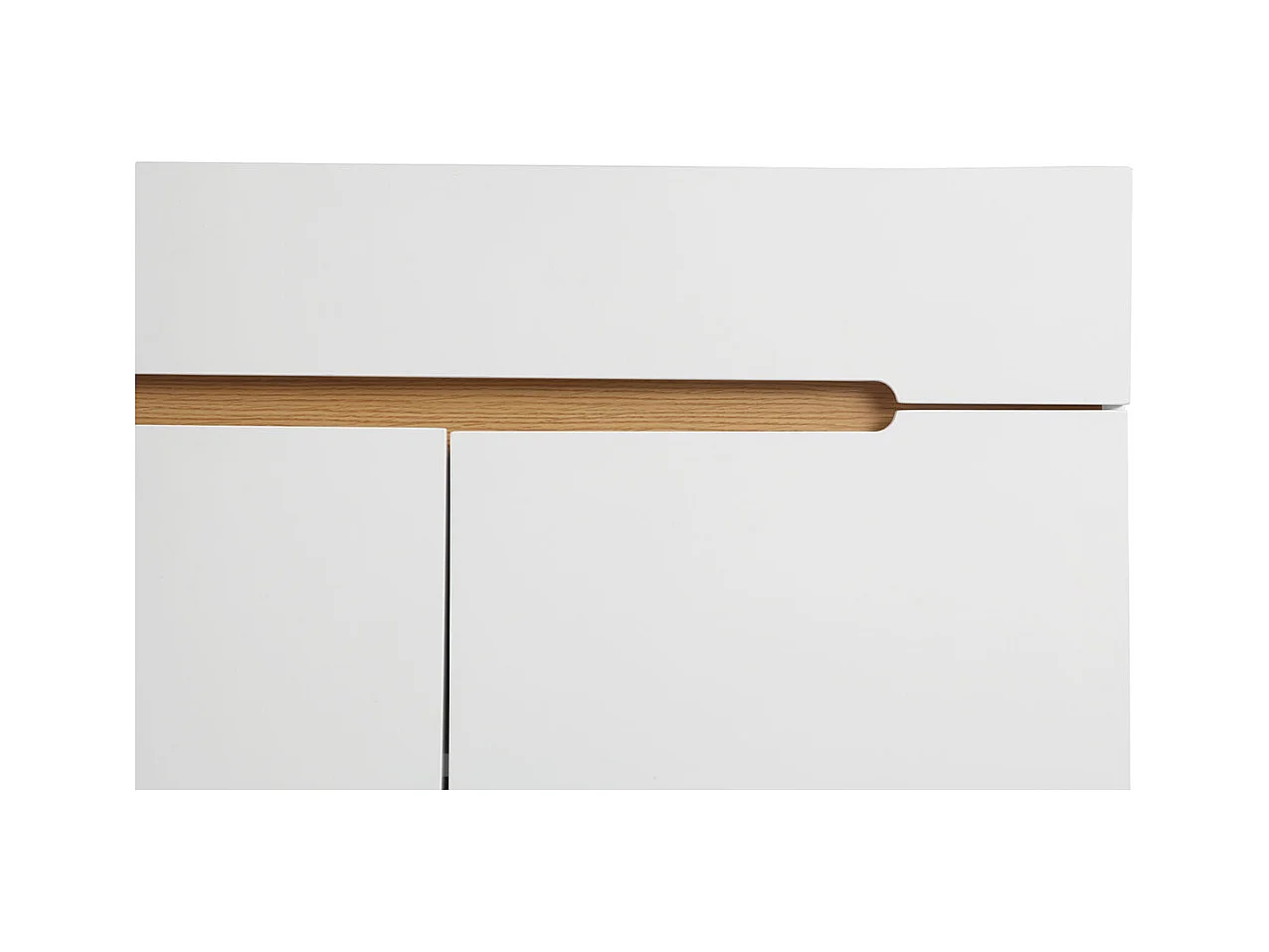 Aparador escandinavo blanco brillante y fresno 180cm MELKA