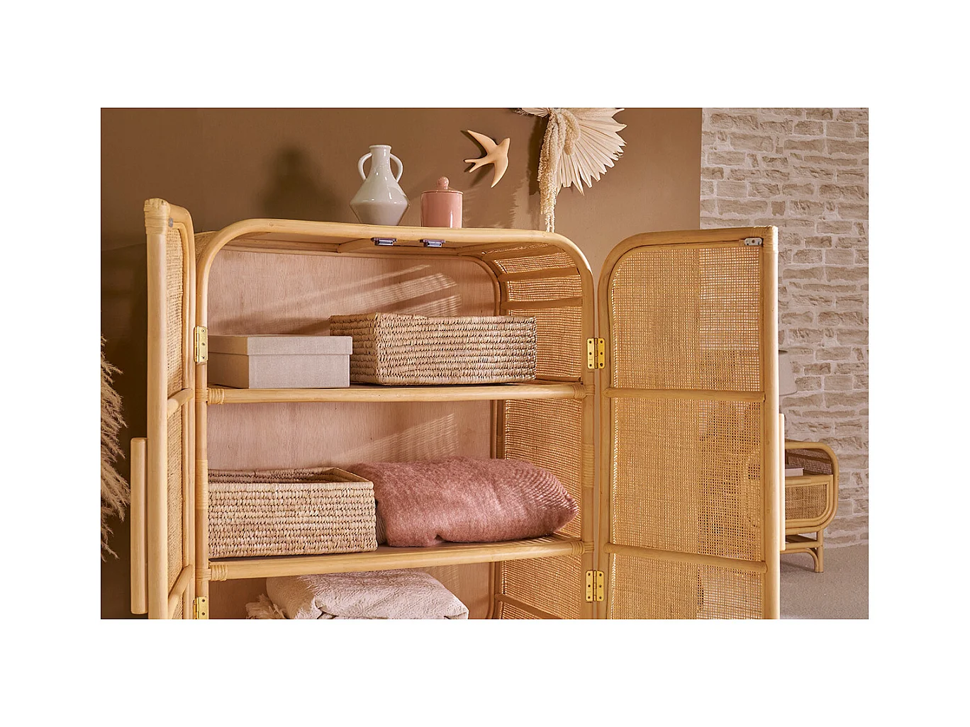 Buffet en rotin 2 portes L80 cm LUWAK