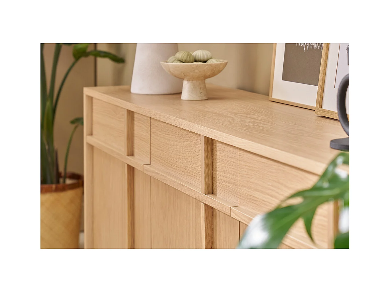 Buffet en bois clair chêne L160 cm ZAO