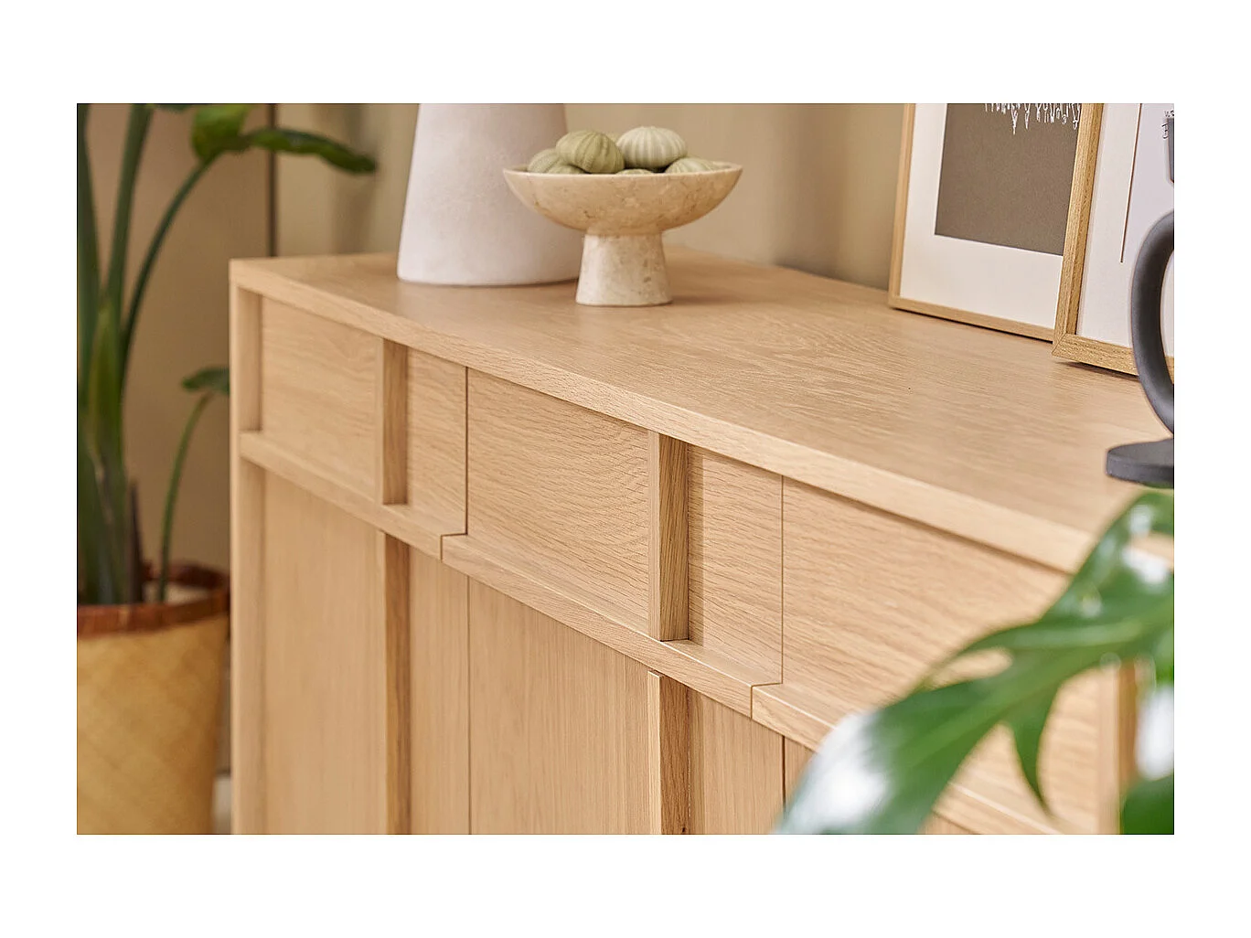 Credenza in legno chiaro di quercia L160 cm ZAO