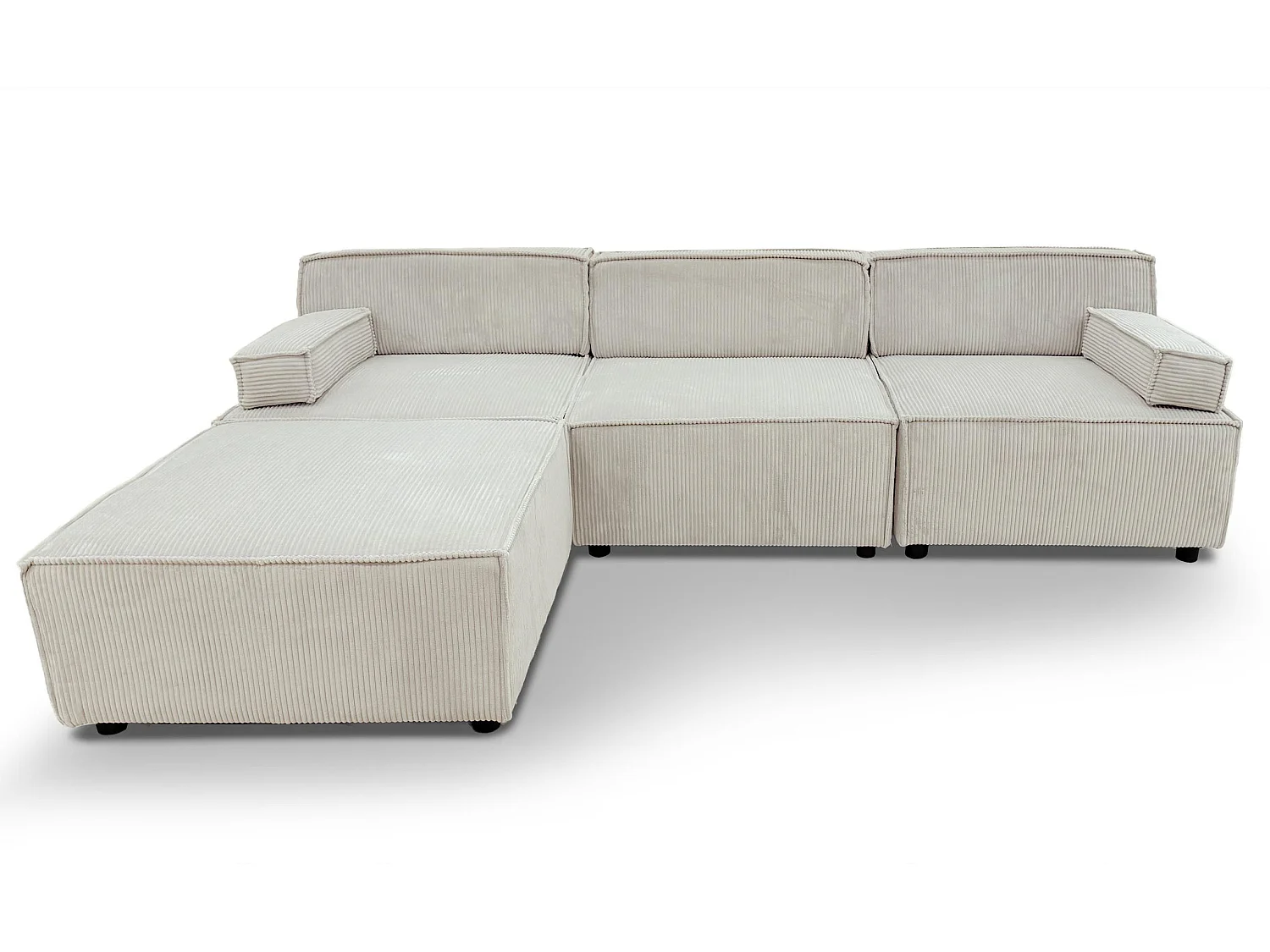 Canapé modulable Benoit Velours côtelé Crème