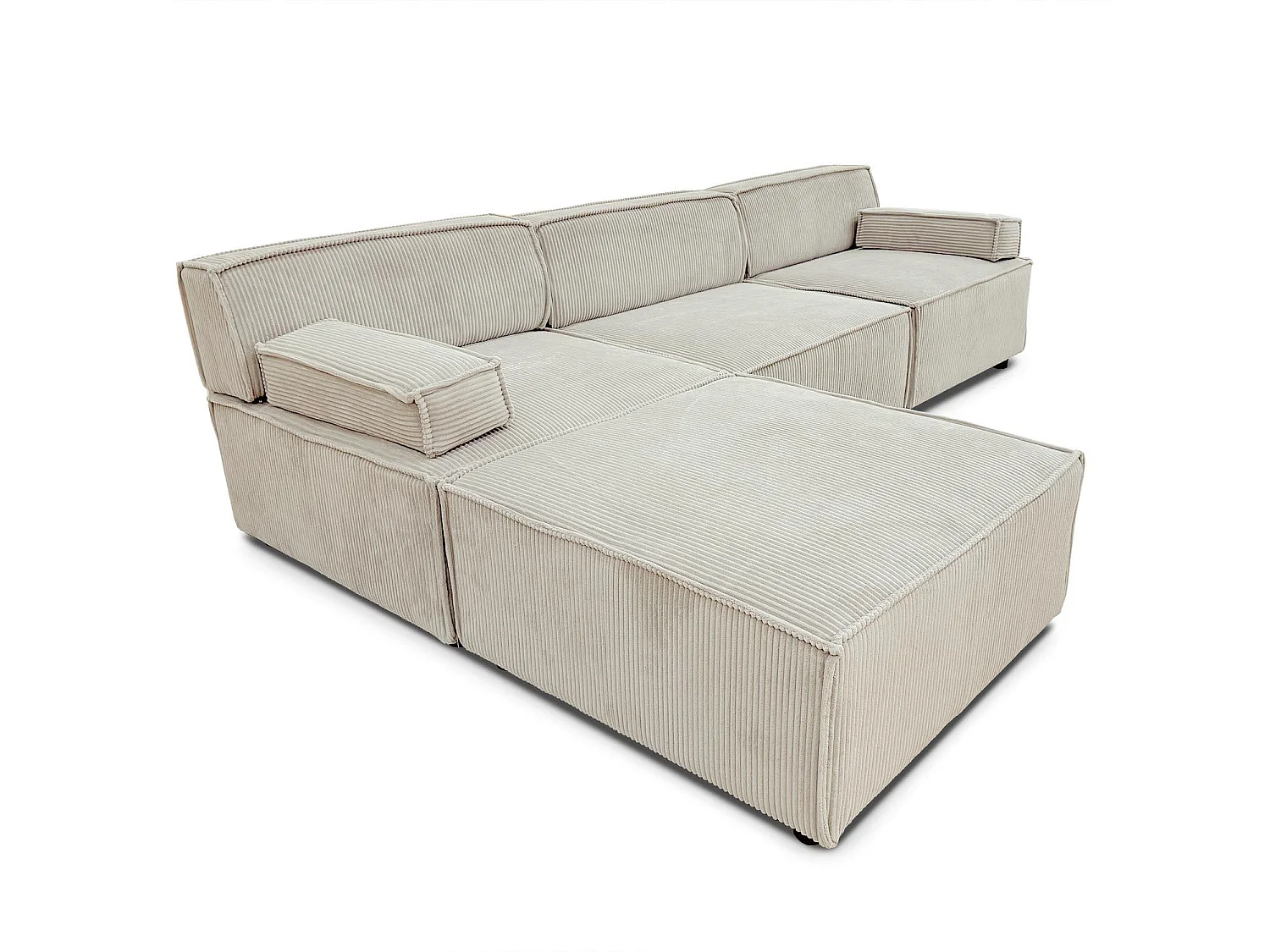 Canapé modulable Benoit Velours côtelé Crème