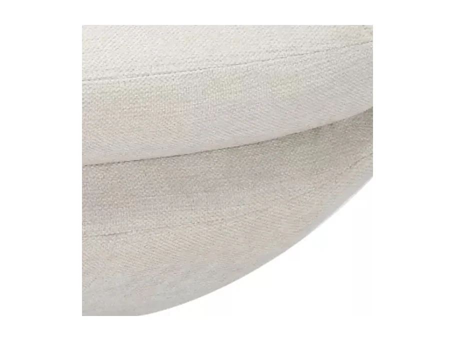 Fauteuil pivotant crème en tissu avec pied rond chromé Noche