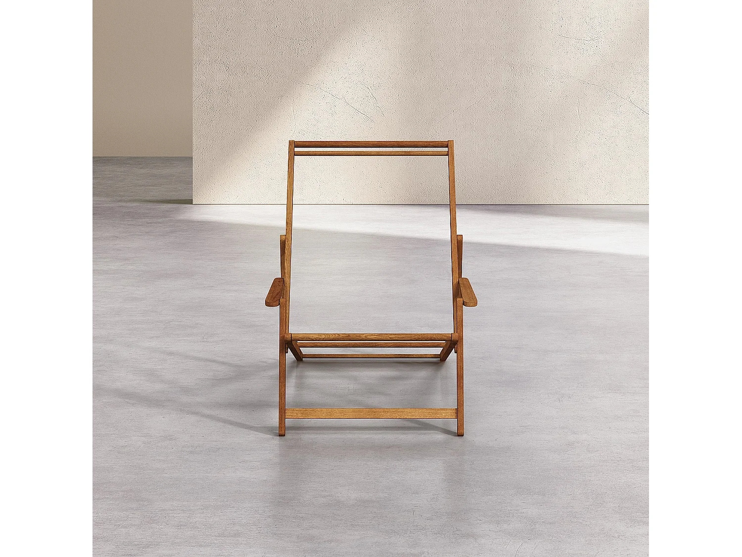 Structure de chilienne avec accoudoirs en chêne (toile vendue séparément) - Naturel