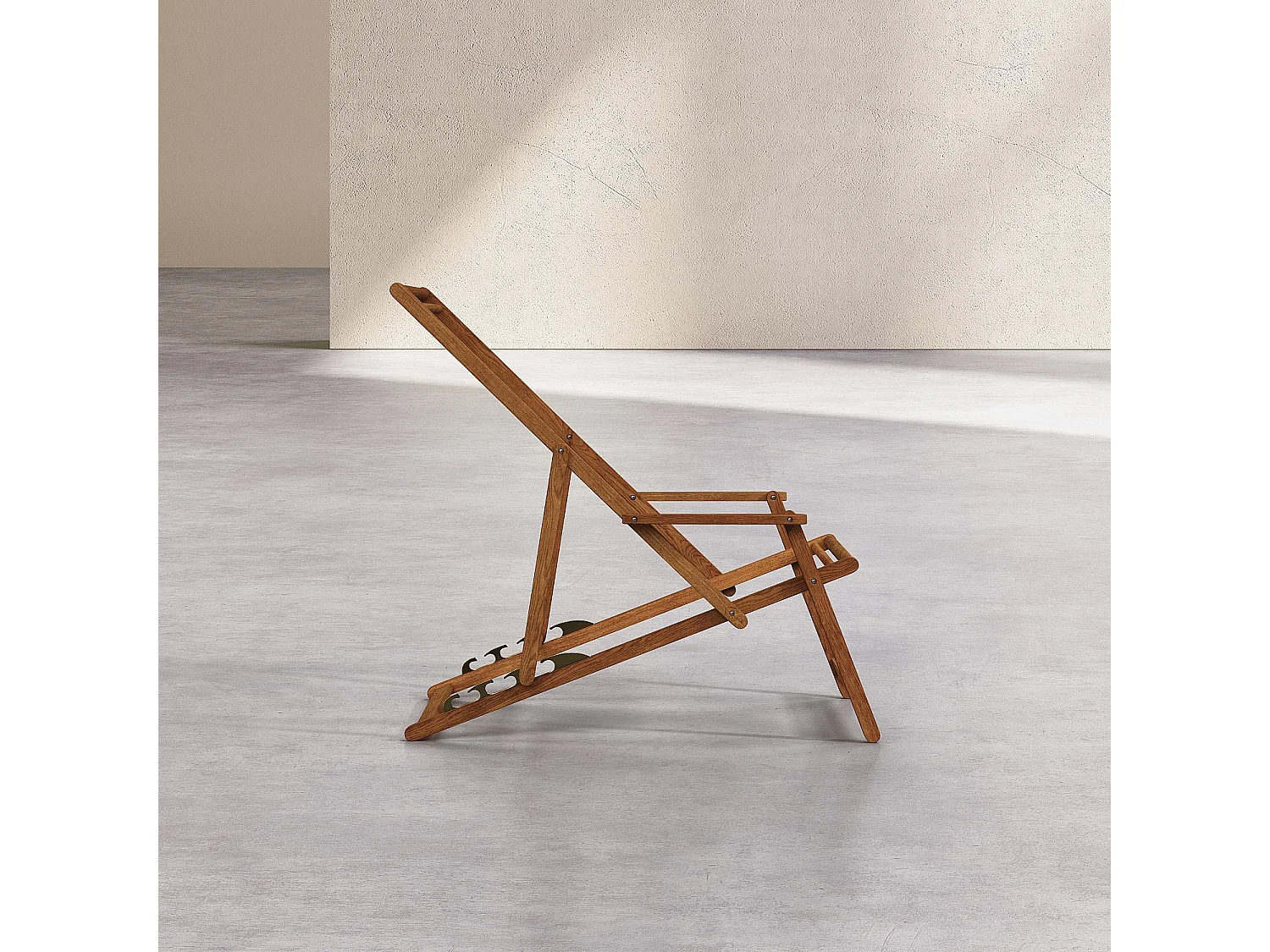 Structure de chilienne avec accoudoirs en chêne (toile vendue séparément) - Naturel