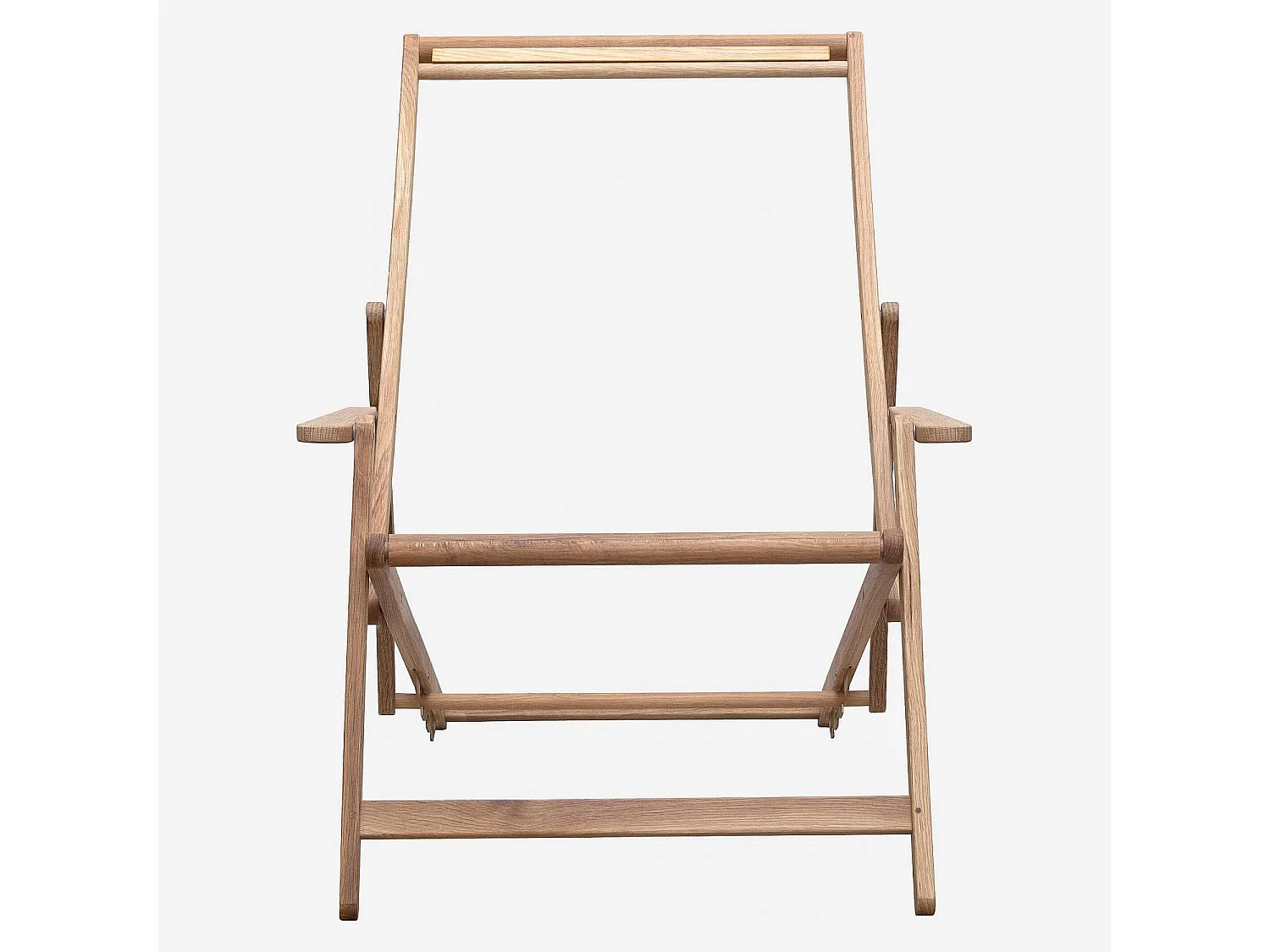 Structure de chilienne avec accoudoirs en chêne (toile vendue séparément) - Naturel