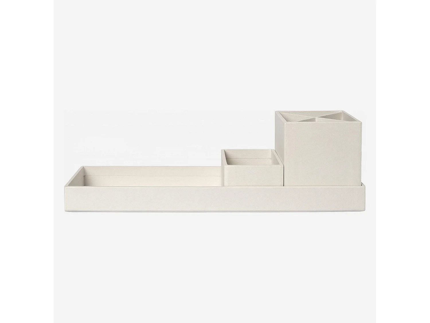 Organisateur de bureau en carton – 32 x 10,5 x 9,5 cm – Gris