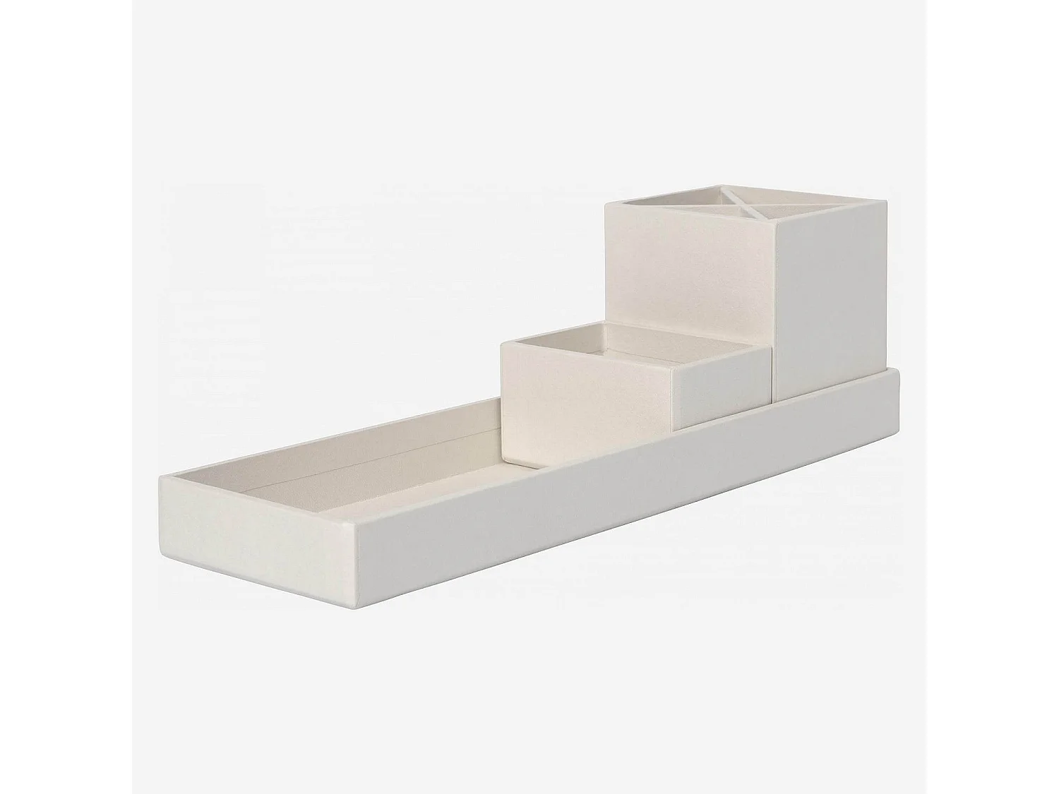 Organisateur de bureau en carton – 32 x 10,5 x 9,5 cm – Gris
