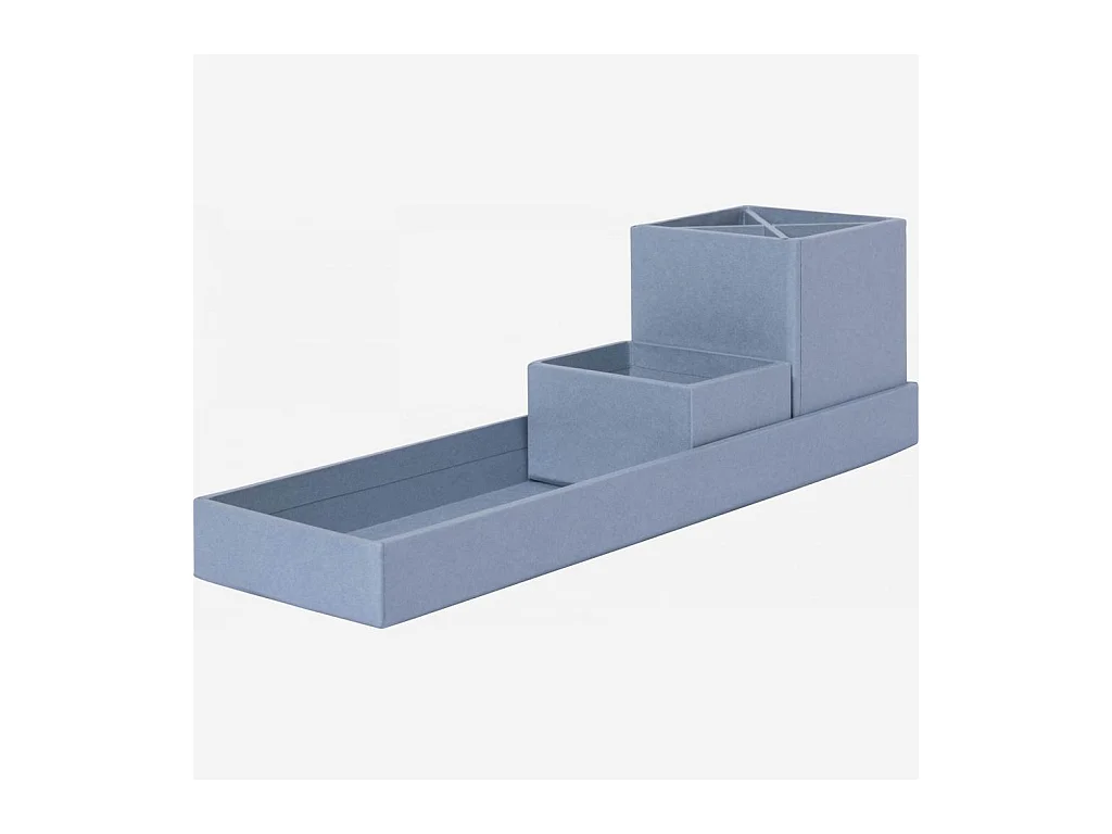 Habitat - Organisateur de bureau en carton – 32 x 10,5 x 9,5 cm – Bleu - Ada