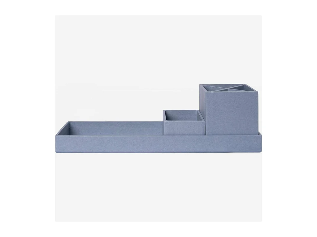 Habitat - Organisateur de bureau en carton – 32 x 10,5 x 9,5 cm – Bleu - Ada