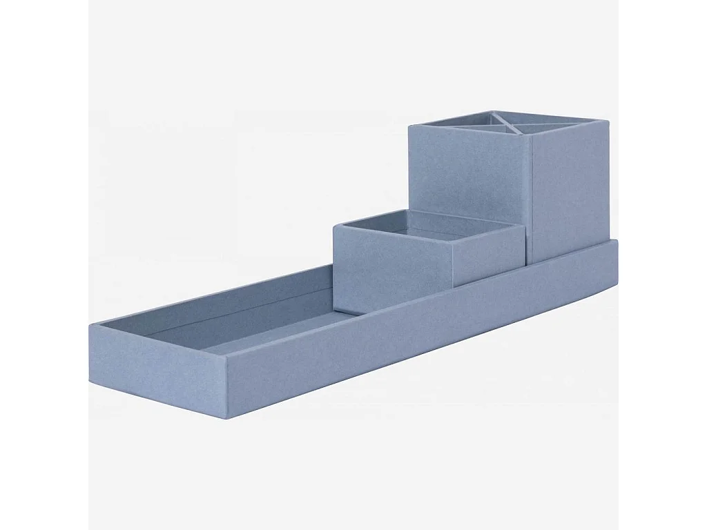 Habitat - Organisateur de bureau en carton – 32 x 10,5 x 9,5 cm – Bleu - Ada