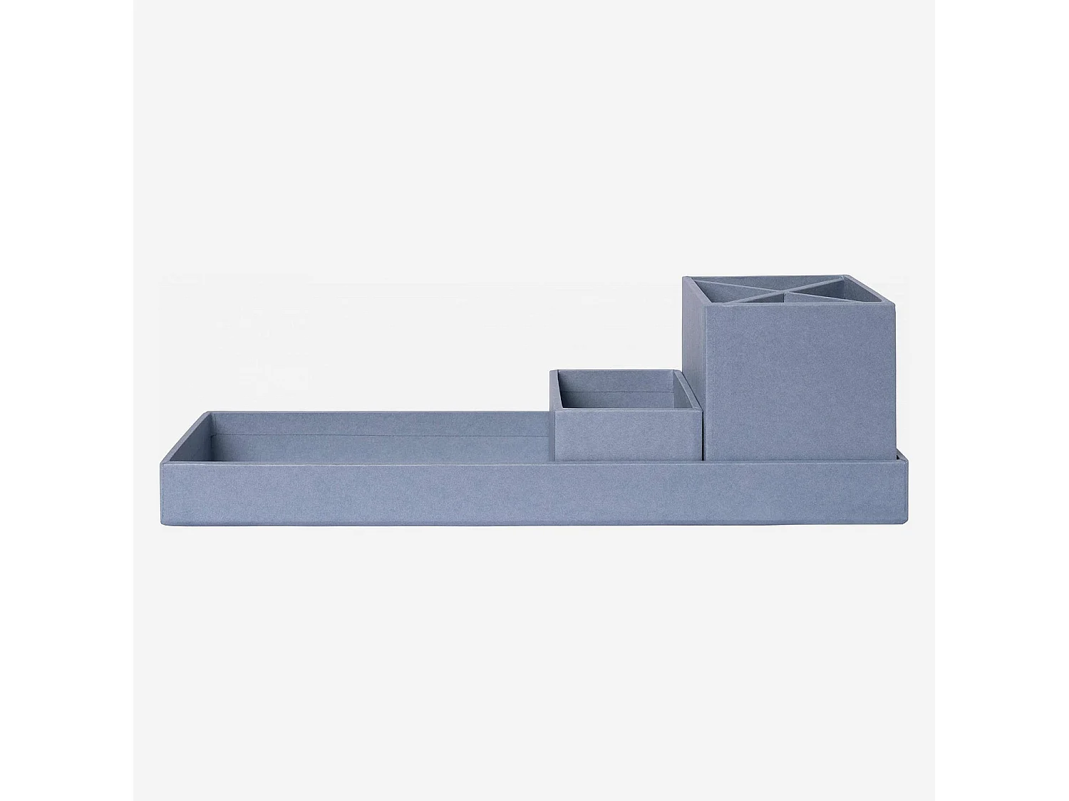Organisateur de bureau en carton – 32 x 10,5 x 9,5 cm – Bleu